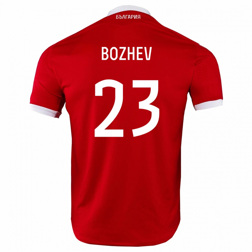 נשים בולגריה Aleks Bozhev #23 אדום לבן הרחק ג'רזי 26-28 חולצה קצרה