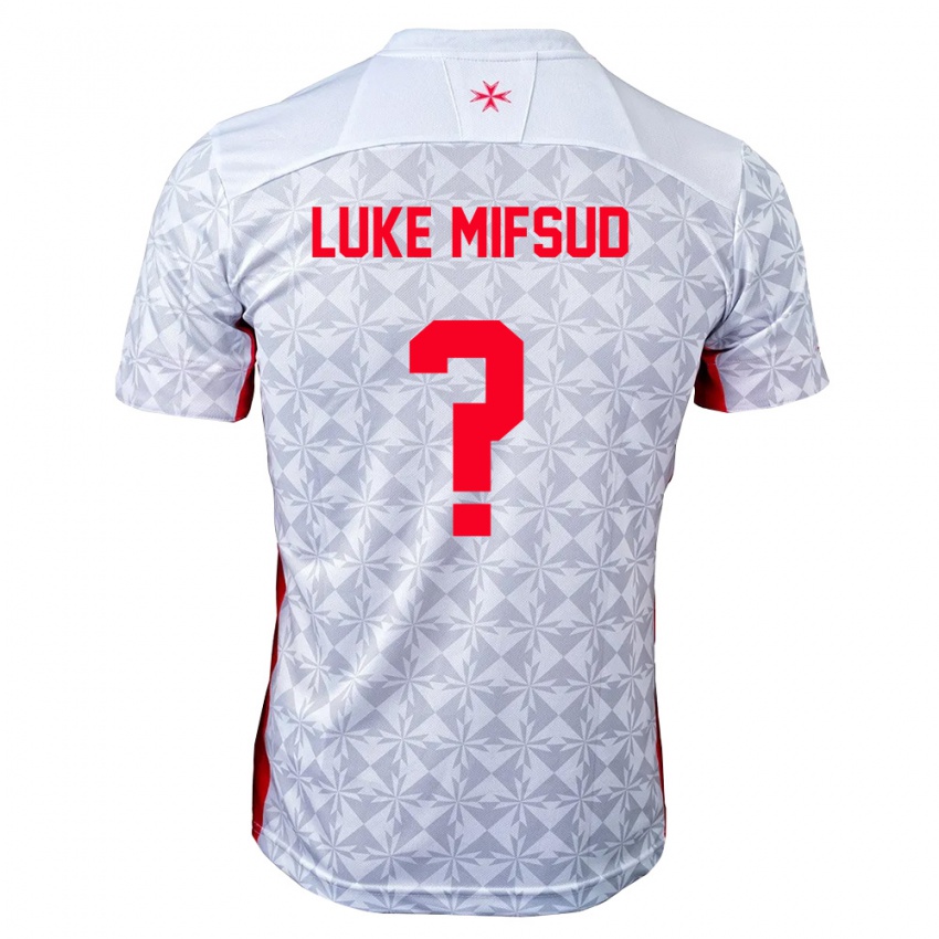 נשים מלטה Luke Mifsud #0 אפור לבן אדום הרחק ג'רזי 26-28 חולצה קצרה