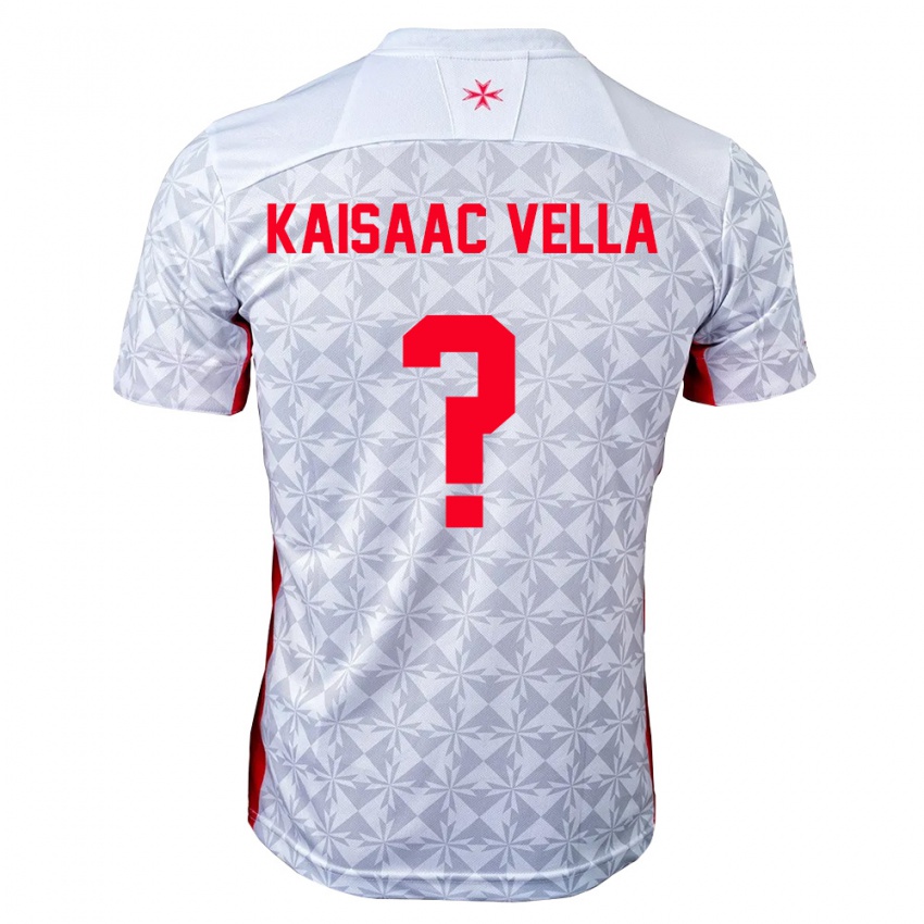 נשים מלטה Kaisaac Vella #0 אפור לבן אדום הרחק ג'רזי 26-28 חולצה קצרה