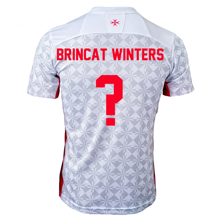 נשים מלטה Ethan Brincat Winters #0 אפור לבן אדום הרחק ג'רזי 26-28 חולצה קצרה