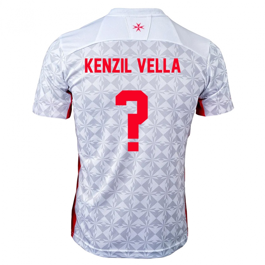 נשים מלטה Kenzil Vella #0 אפור לבן אדום הרחק ג'רזי 26-28 חולצה קצרה