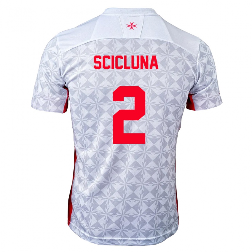 נשים מלטה Julian Scicluna #2 אפור לבן אדום הרחק ג'רזי 26-28 חולצה קצרה