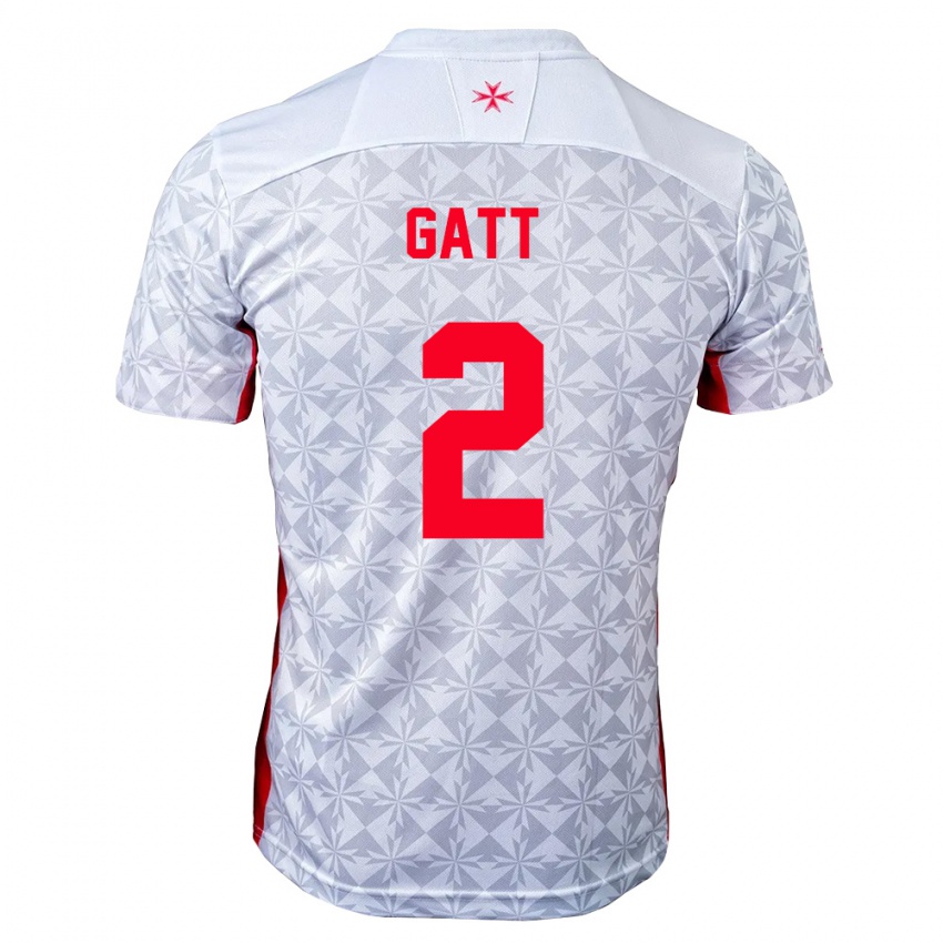 נשים מלטה Liam Gatt #2 אפור לבן אדום הרחק ג'רזי 26-28 חולצה קצרה