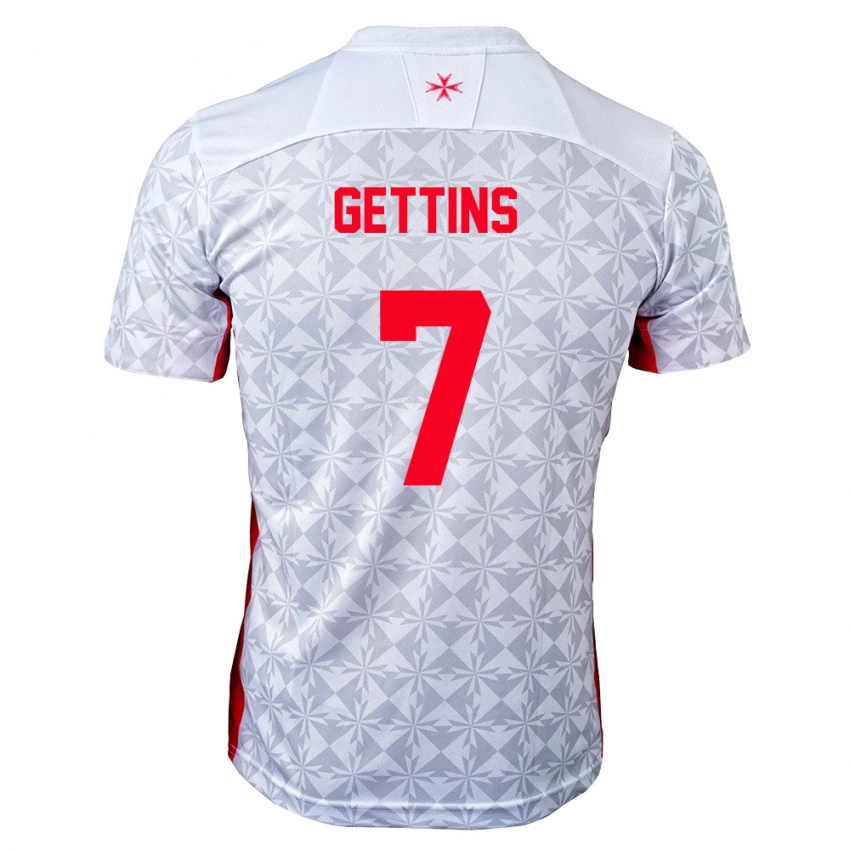 נשים מלטה Harry Gettins #7 אפור לבן אדום הרחק ג'רזי 26-28 חולצה קצרה
