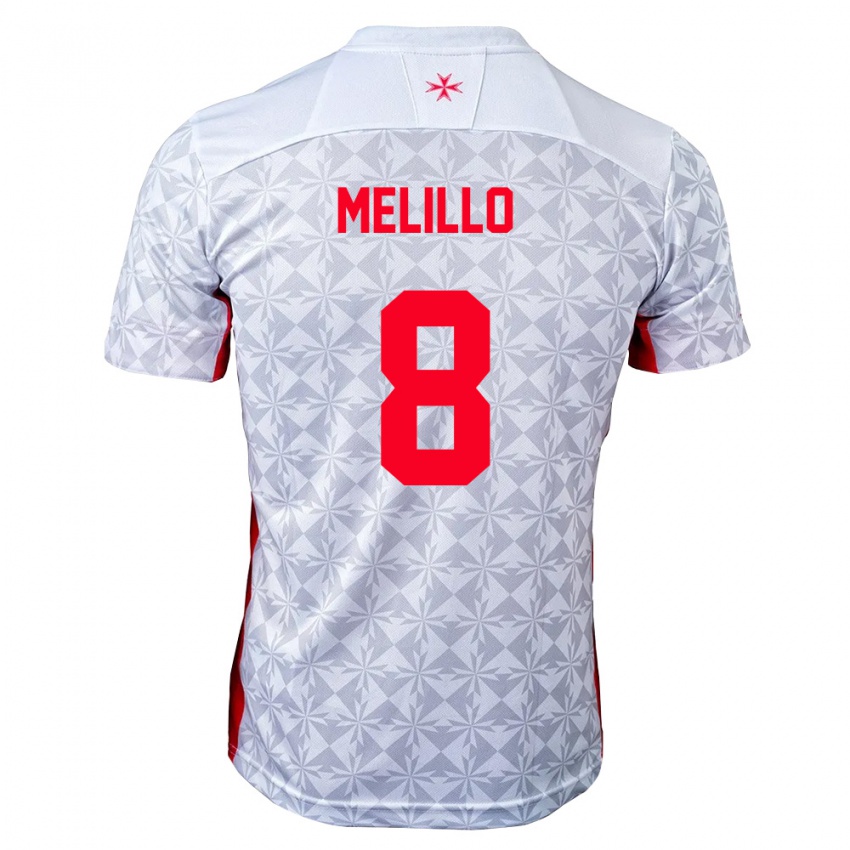 נשים מלטה Thomas Melillo #8 אפור לבן אדום הרחק ג'רזי 26-28 חולצה קצרה