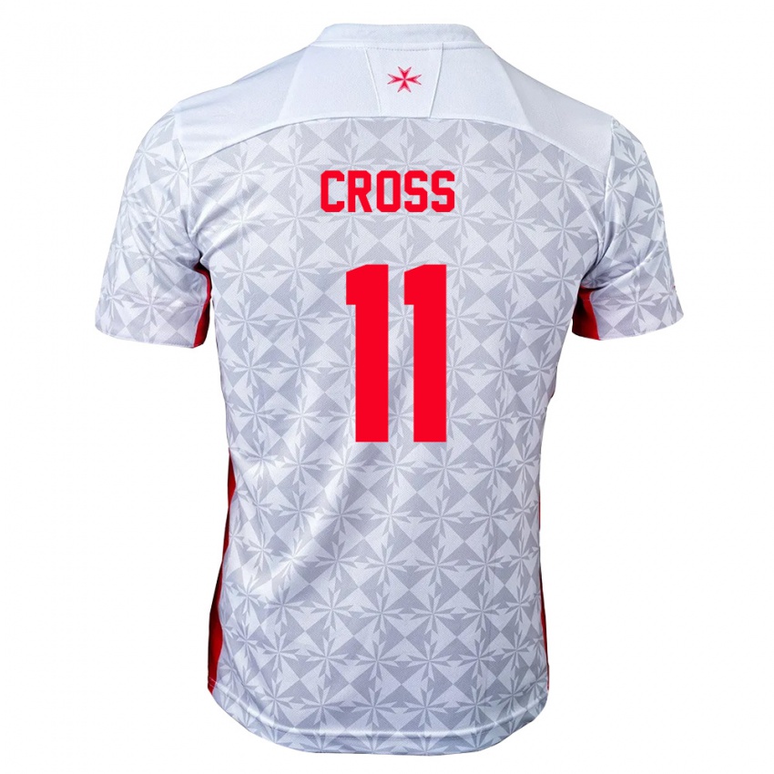 נשים מלטה Nathan Cross #11 אפור לבן אדום הרחק ג'רזי 26-28 חולצה קצרה