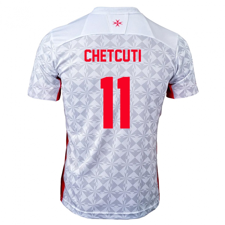נשים מלטה Luca Chetcuti #11 אפור לבן אדום הרחק ג'רזי 26-28 חולצה קצרה