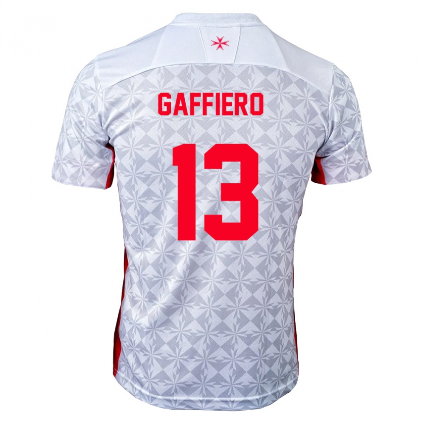 נשים מלטה Jerome Gaffiero #13 אפור לבן אדום הרחק ג'רזי 26-28 חולצה קצרה