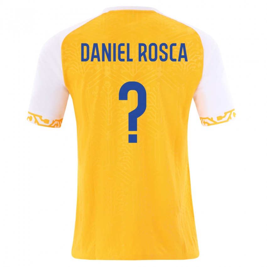 נשים מולדובה Daniel Rosca #0 צהוב לבן הרחק ג'רזי 26-28 חולצה קצרה