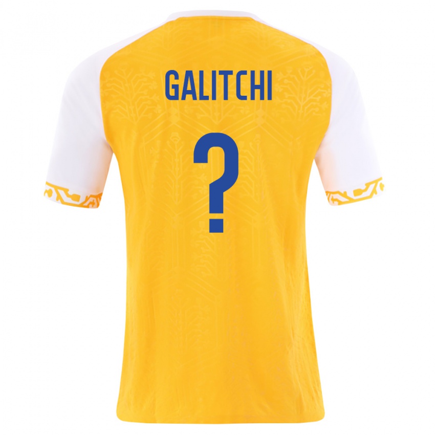 נשים מולדובה Daniel Galitchi #0 צהוב לבן הרחק ג'רזי 26-28 חולצה קצרה