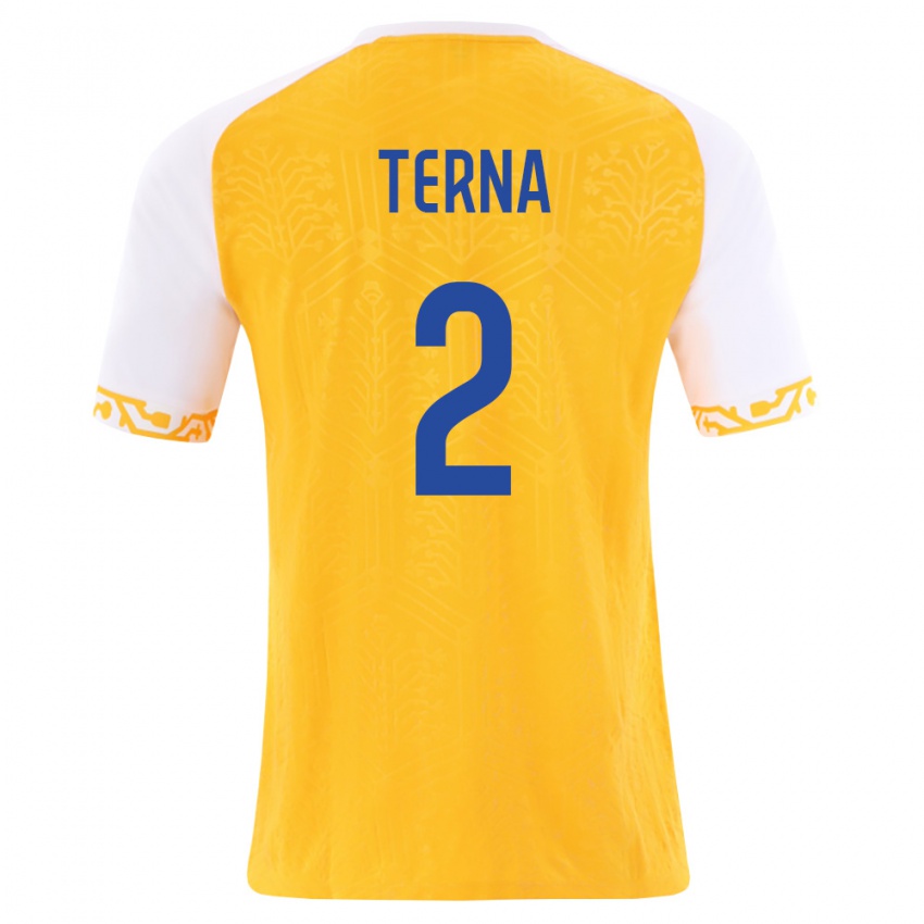 נשים מולדובה Gheorghe Terna #2 צהוב לבן הרחק ג'רזי 26-28 חולצה קצרה