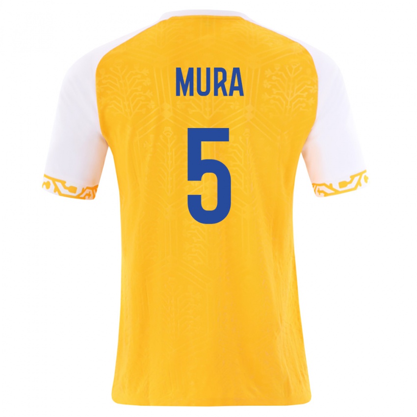נשים מולדובה Artemii Mura #5 צהוב לבן הרחק ג'רזי 26-28 חולצה קצרה