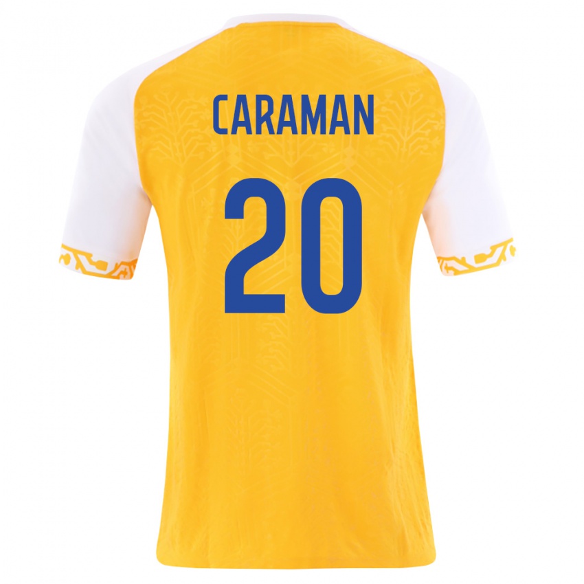 נשים מולדובה Ilia Caraman #20 צהוב לבן הרחק ג'רזי 26-28 חולצה קצרה