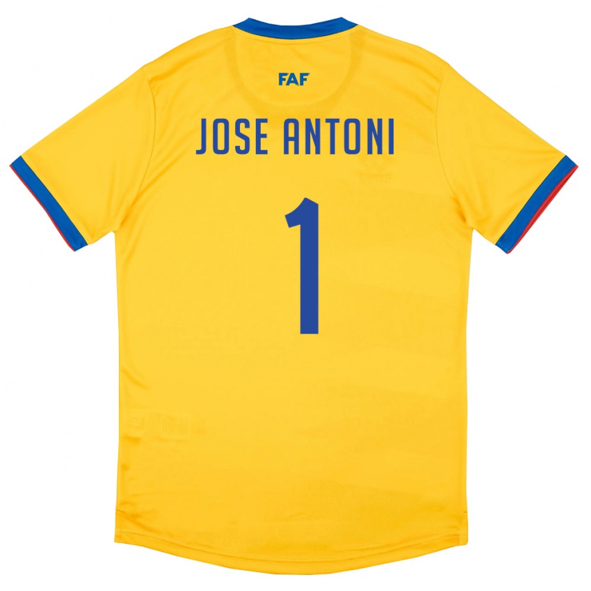 נשים אנדורה Josep Antoni #1 צהוב כחול אדום הרחק ג'רזי 26-28 חולצה קצרה