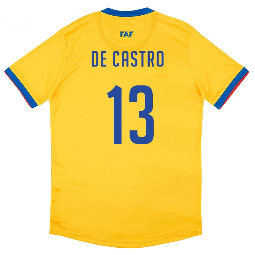 נשים אנדורה Marc De Castro #13 צהוב כחול אדום הרחק ג'רזי 26-28 חולצה קצרה