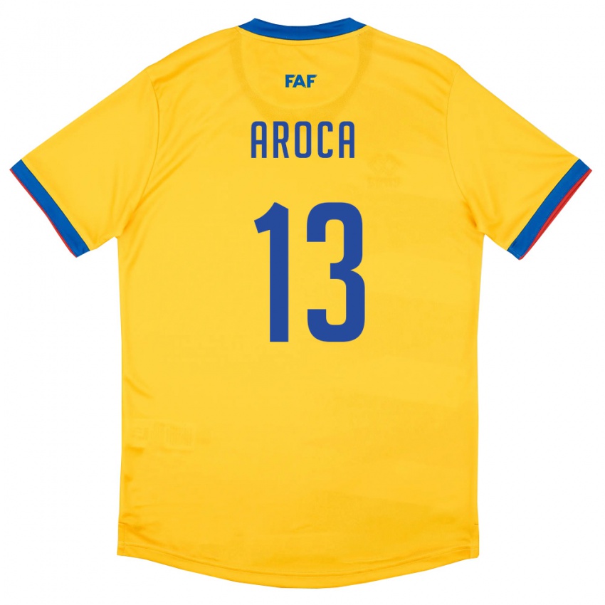 נשים אנדורה Víctor Aroca #13 צהוב כחול אדום הרחק ג'רזי 26-28 חולצה קצרה