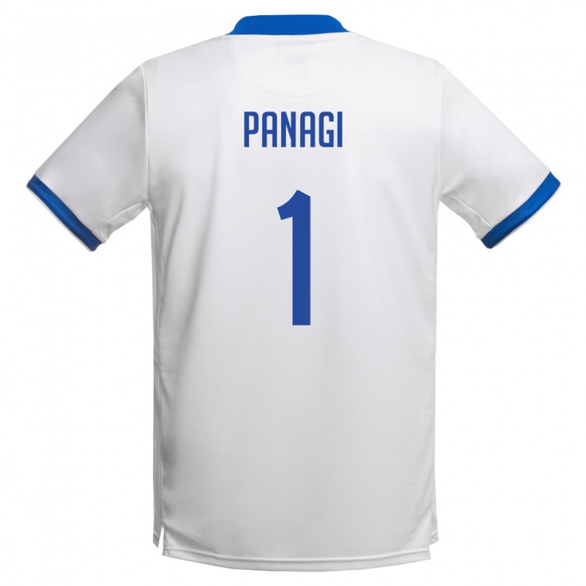 נשים קפריסין Stavros Panagi #1 לבן כחול מלכותי הרחק ג'רזי 26-28 חולצה קצרה