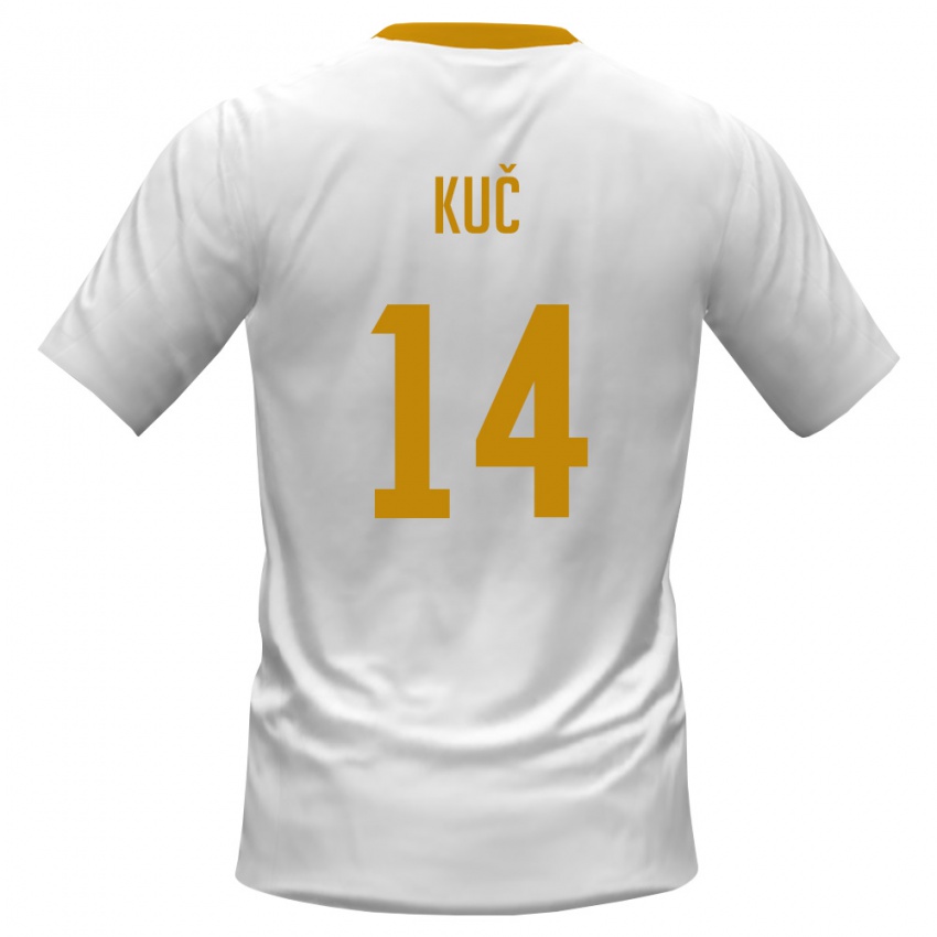 נשים מונטנגרו אדווין קוץ' #14 לבן אדום צהוב הרחק ג'רזי 26-28 חולצה קצרה