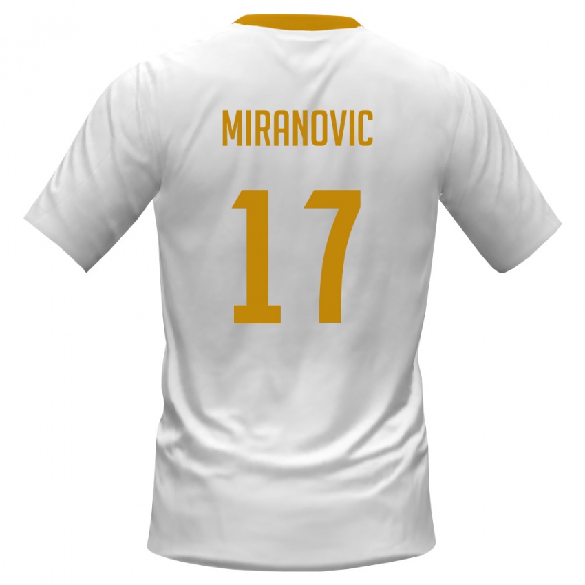 נשים מונטנגרו דראגן מיראנוביץ' #17 לבן אדום צהוב הרחק ג'רזי 26-28 חולצה קצרה