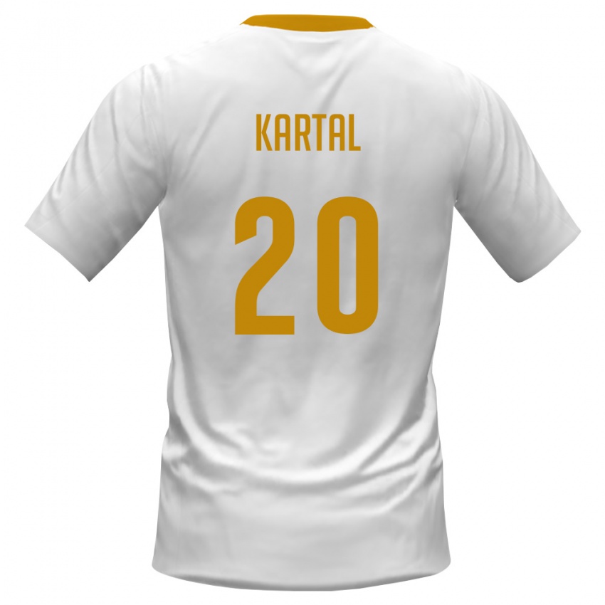 נשים מונטנגרו Andrej Kartal #20 לבן אדום צהוב הרחק ג'רזי 26-28 חולצה קצרה