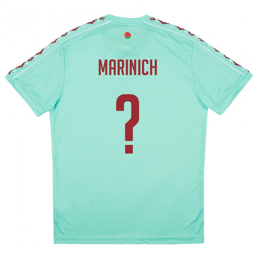 נשים בלארוס Matvey Marinich #0 ירוק בהיר בורדו הרחק ג'רזי 26-28 חולצה קצרה