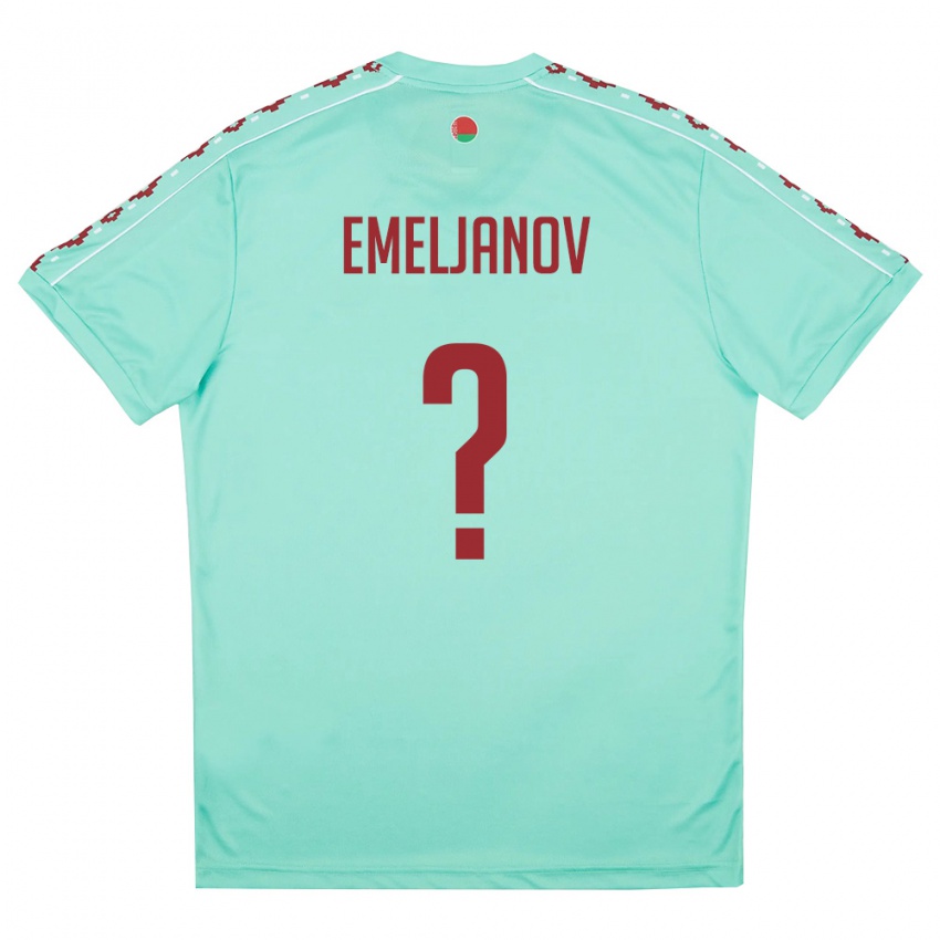 נשים בלארוס Gleb Emeljanov #0 ירוק בהיר בורדו הרחק ג'רזי 26-28 חולצה קצרה