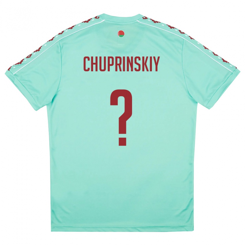 נשים בלארוס Semen Chuprinskiy #0 ירוק בהיר בורדו הרחק ג'רזי 26-28 חולצה קצרה