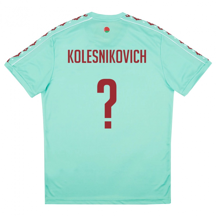 נשים בלארוס Nikita Kolesnikovich #0 ירוק בהיר בורדו הרחק ג'רזי 26-28 חולצה קצרה