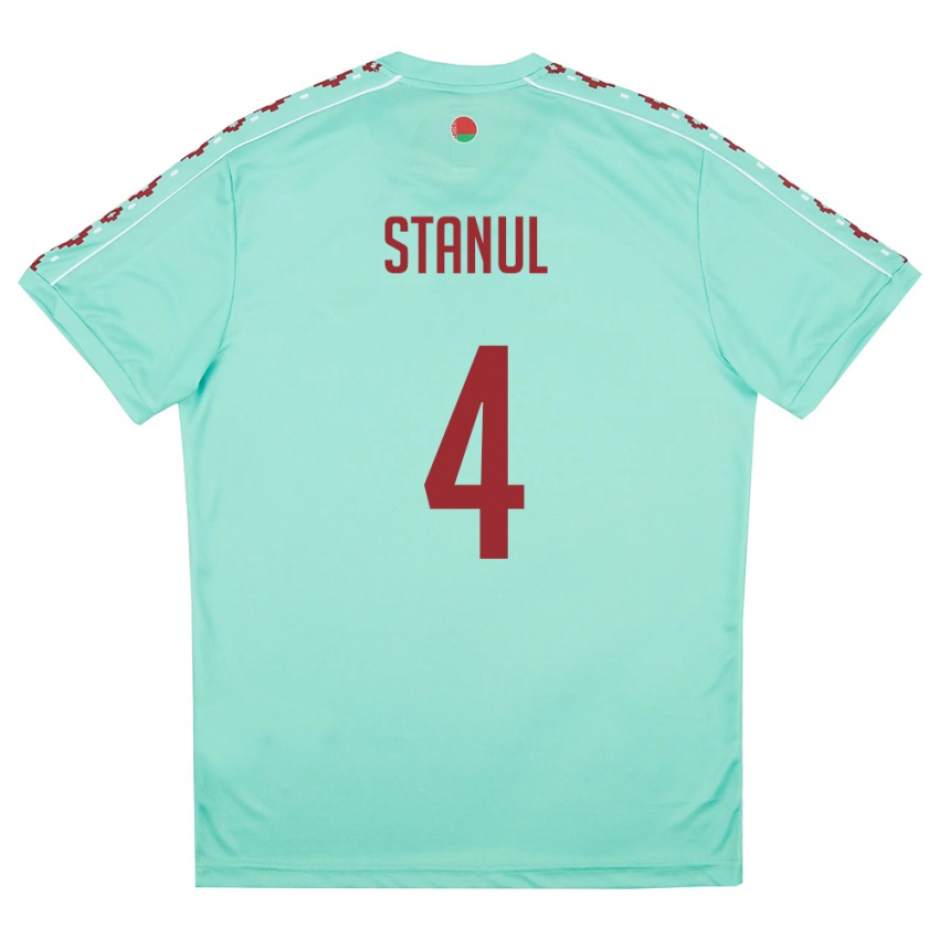 נשים בלארוס ארסני סטאנול #4 ירוק בהיר בורדו הרחק ג'רזי 26-28 חולצה קצרה