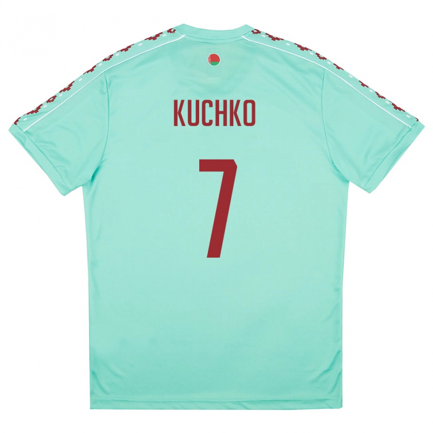 נשים בלארוס גלב קוצ'קו #7 ירוק בהיר בורדו הרחק ג'רזי 26-28 חולצה קצרה