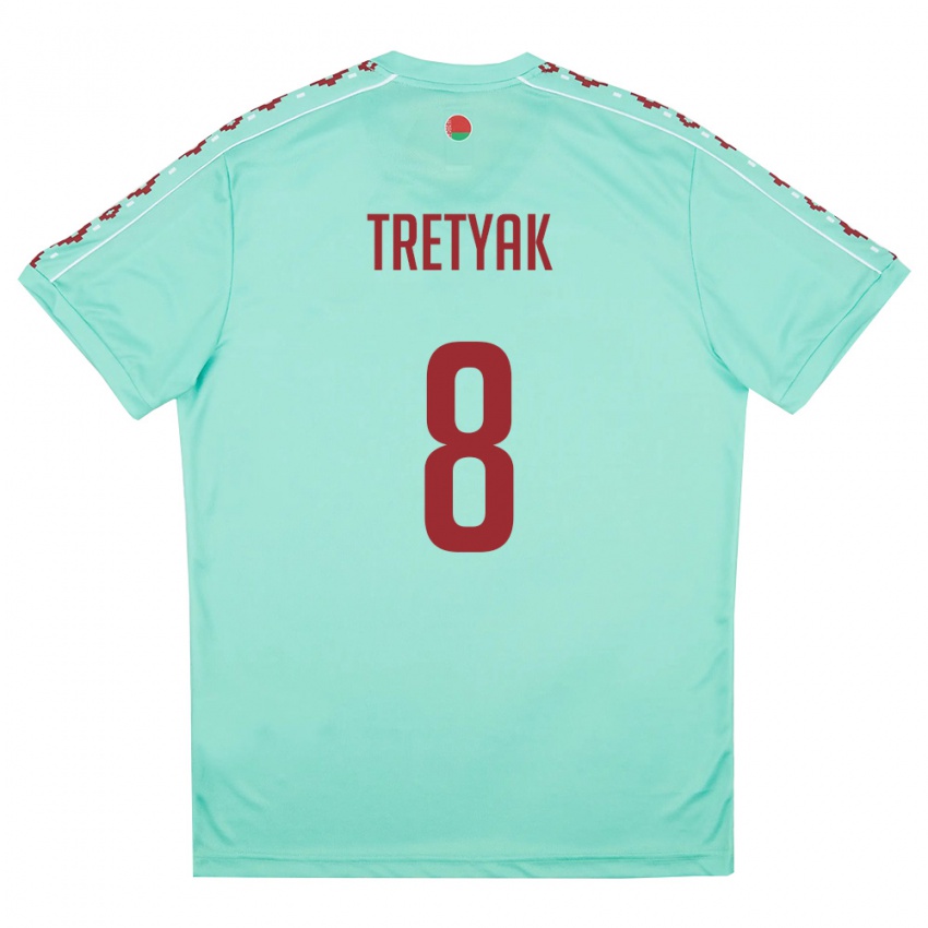 נשים בלארוס Vladislav Tretyak #8 ירוק בהיר בורדו הרחק ג'רזי 26-28 חולצה קצרה