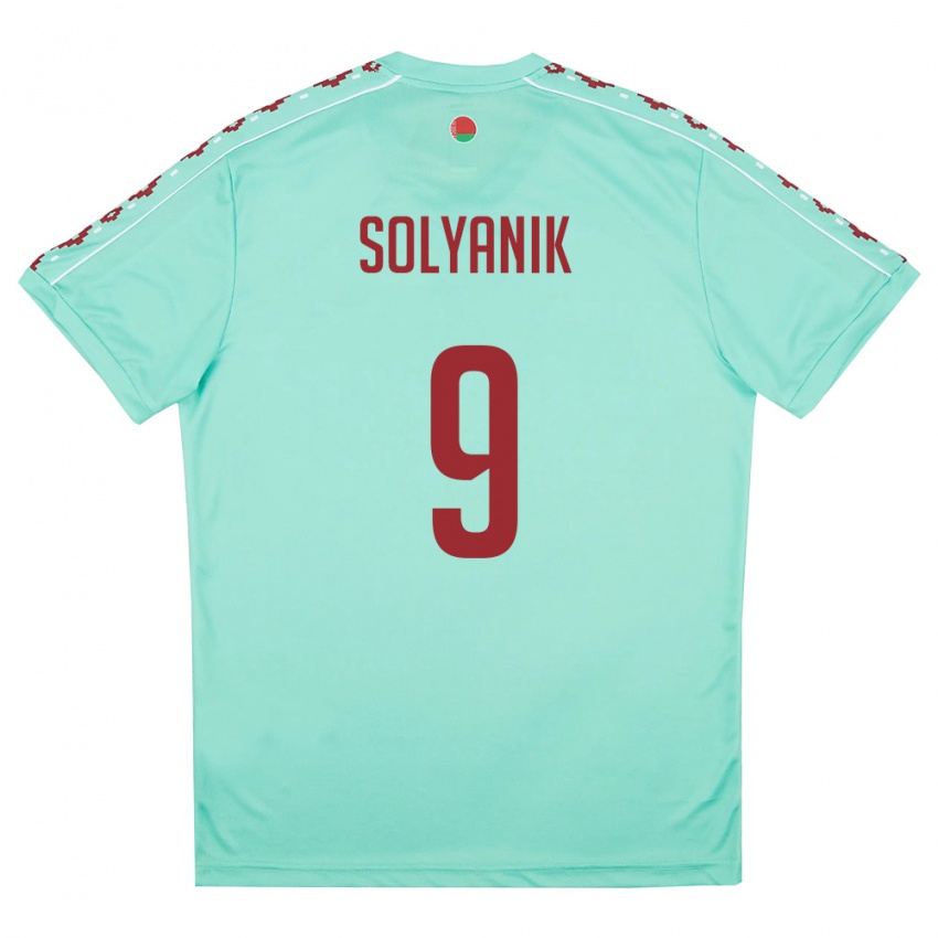 נשים בלארוס Kirill Solyanik #9 ירוק בהיר בורדו הרחק ג'רזי 26-28 חולצה קצרה