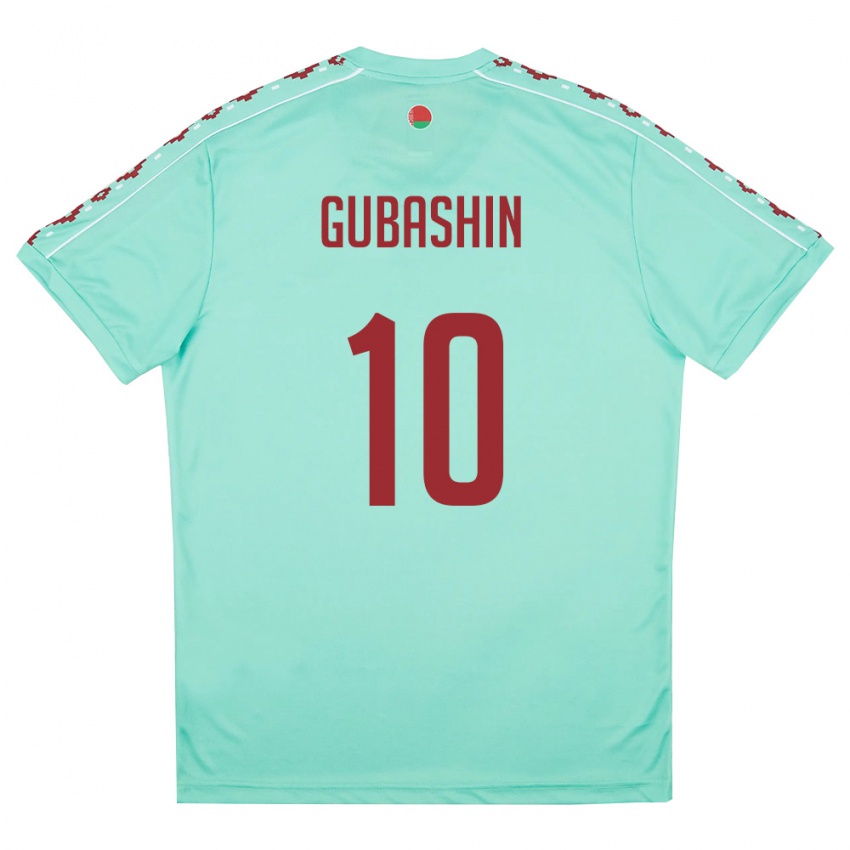 נשים בלארוס Yaroslav Gubashin #10 ירוק בהיר בורדו הרחק ג'רזי 26-28 חולצה קצרה
