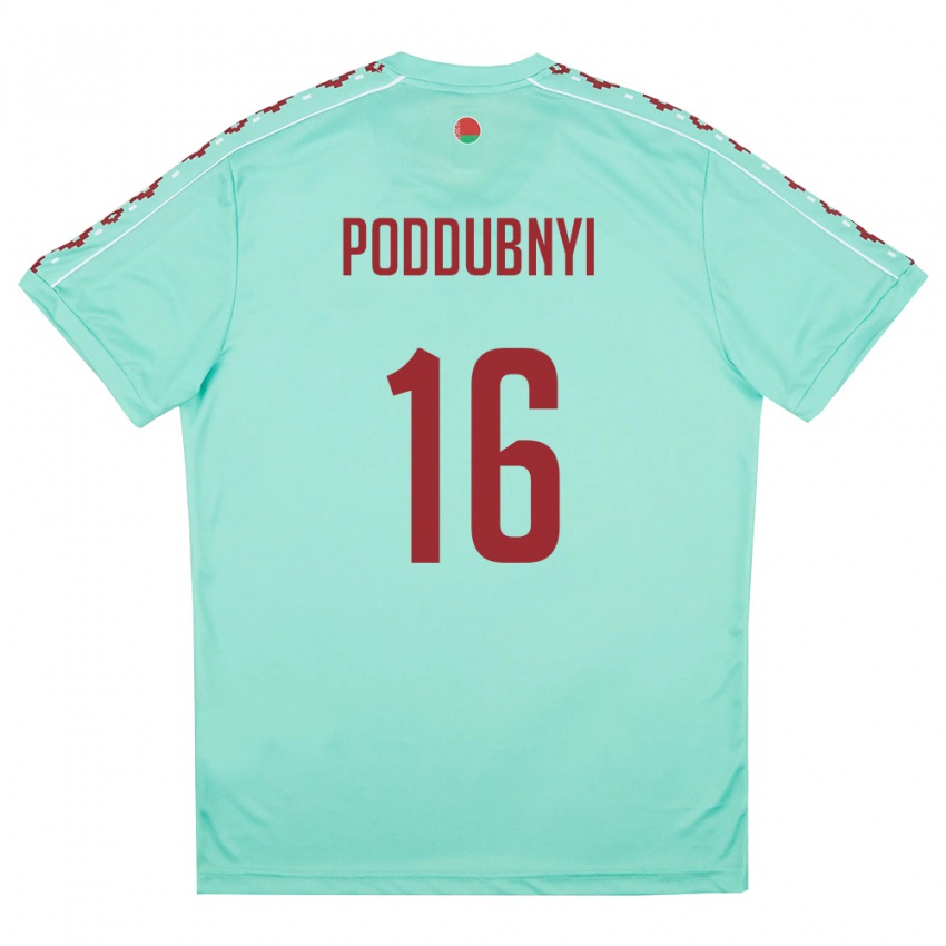 נשים בלארוס Ivan Poddubnyi #16 ירוק בהיר בורדו הרחק ג'רזי 26-28 חולצה קצרה