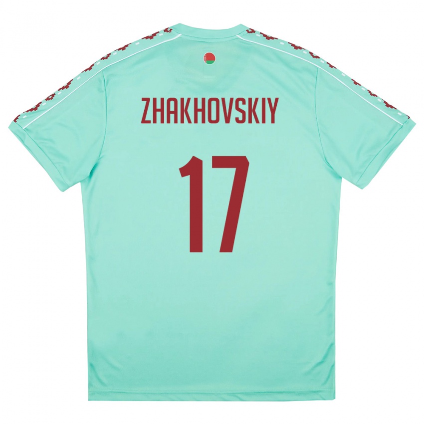 נשים בלארוס Ivan Zhakhovskiy #17 ירוק בהיר בורדו הרחק ג'רזי 26-28 חולצה קצרה