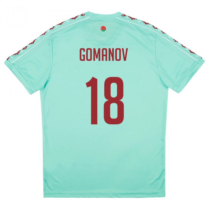 נשים בלארוס Kirill Gomanov #18 ירוק בהיר בורדו הרחק ג'רזי 26-28 חולצה קצרה