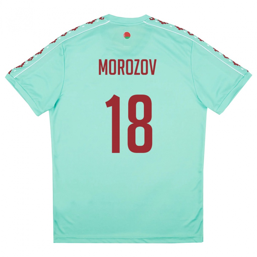 נשים בלארוס Vladislav Morozov #18 ירוק בהיר בורדו הרחק ג'רזי 26-28 חולצה קצרה