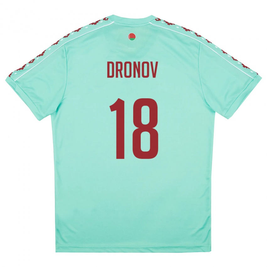 נשים בלארוס Stanislav Dronov #18 ירוק בהיר בורדו הרחק ג'רזי 26-28 חולצה קצרה