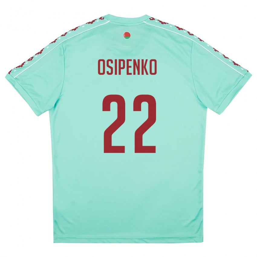 נשים בלארוס Arseniy Osipenko #22 ירוק בהיר בורדו הרחק ג'רזי 26-28 חולצה קצרה