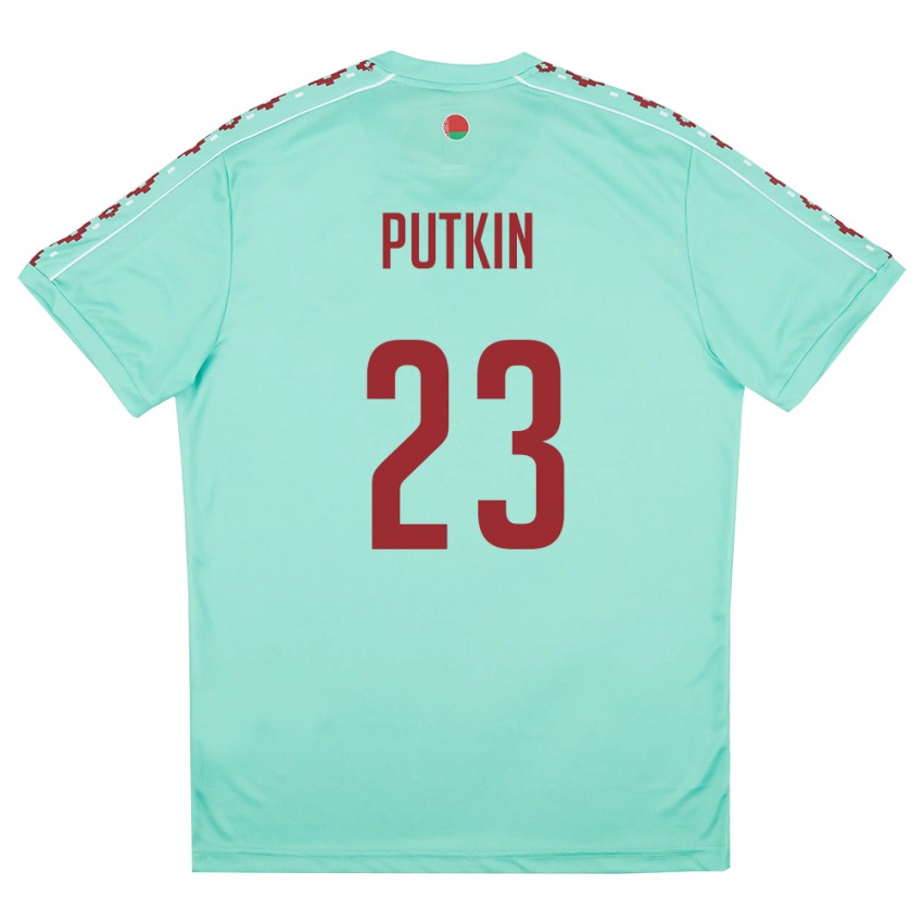 נשים בלארוס Ilya Putkin #23 ירוק בהיר בורדו הרחק ג'רזי 26-28 חולצה קצרה