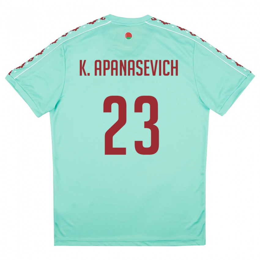 נשים בלארוס Kirill Apanasevich #23 ירוק בהיר בורדו הרחק ג'רזי 26-28 חולצה קצרה