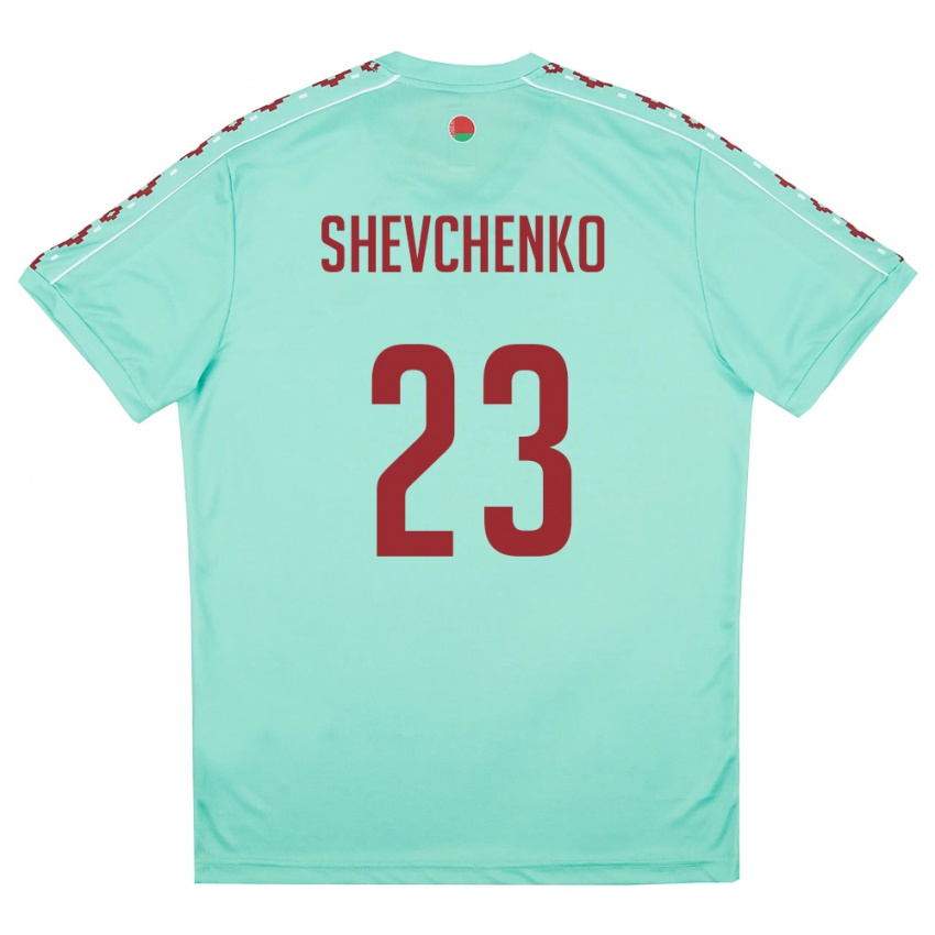 נשים בלארוס Gleb Shevchenko #23 ירוק בהיר בורדו הרחק ג'רזי 26-28 חולצה קצרה