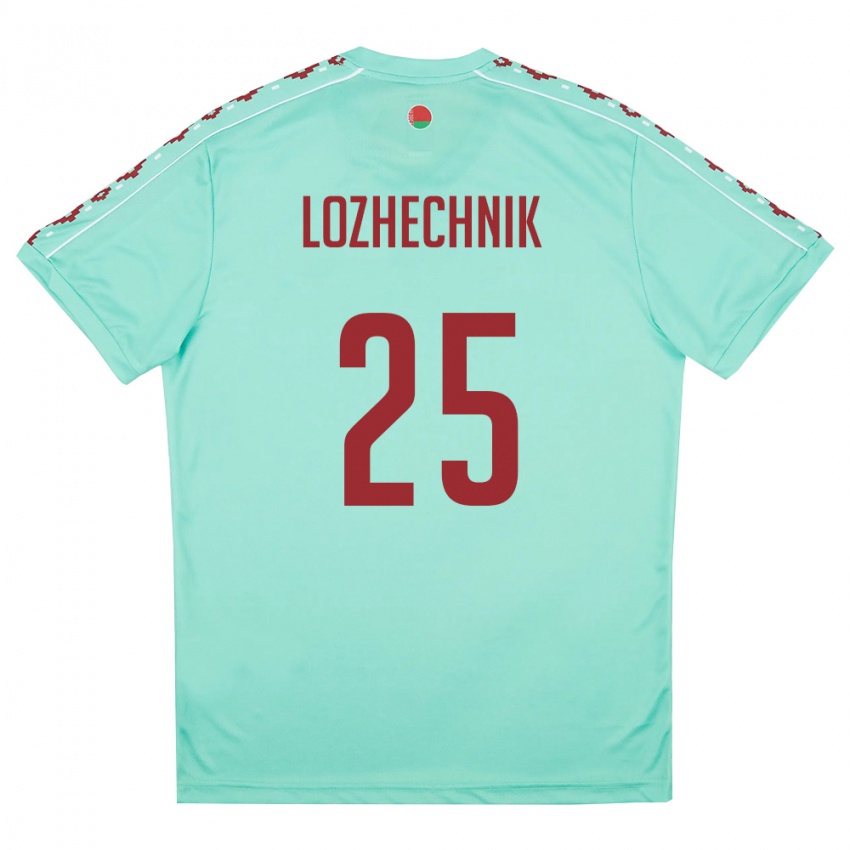 נשים בלארוס Dmitriy Lozhechnik #25 ירוק בהיר בורדו הרחק ג'רזי 26-28 חולצה קצרה