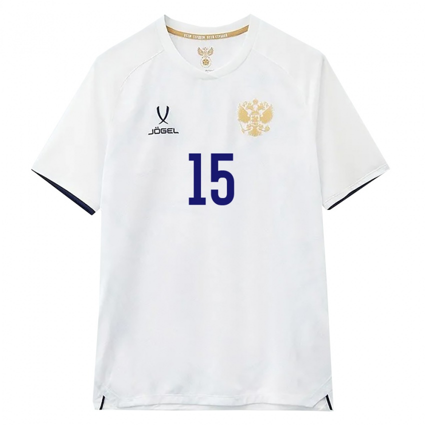 נשים רוסיה Ivan Perelomov #15 לבן חום שחור הרחק ג'רזי 26-28 חולצה קצרה