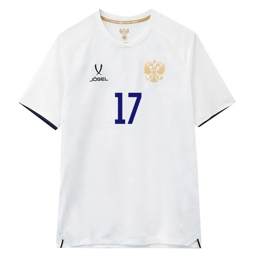 נשים רוסיה Mukhamad Safarov #17 לבן חום שחור הרחק ג'רזי 26-28 חולצה קצרה