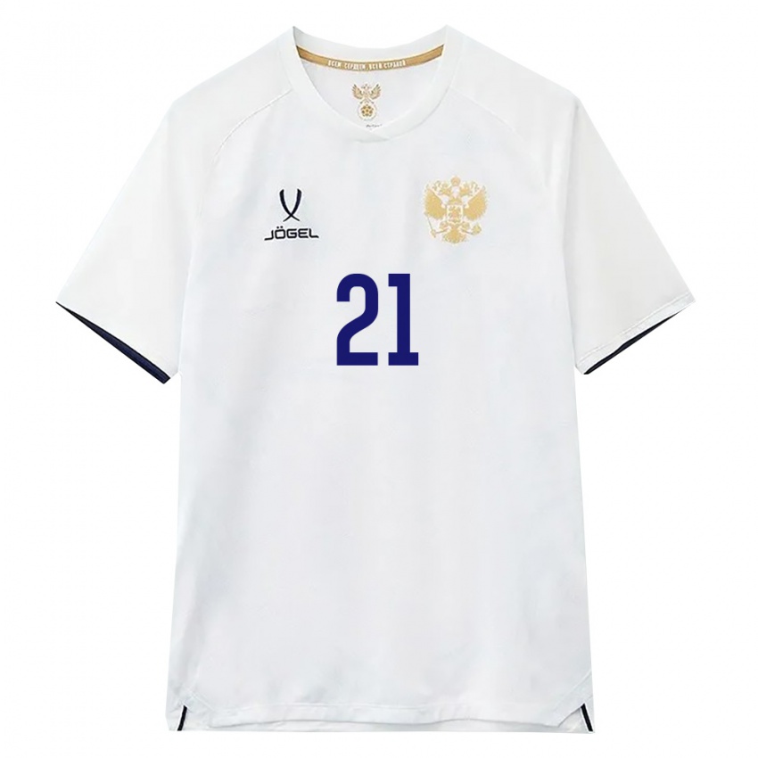 נשים רוסיה Igor Dmitriev #21 לבן חום שחור הרחק ג'רזי 26-28 חולצה קצרה