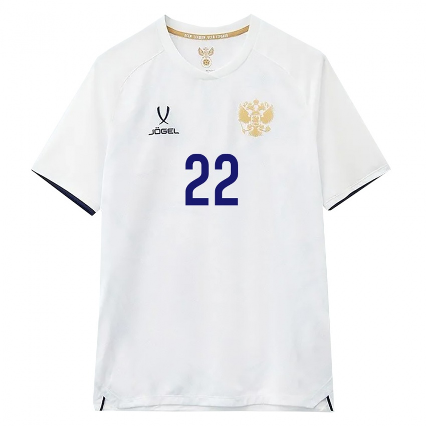 נשים רוסיה Matvey Minets #22 לבן חום שחור הרחק ג'רזי 26-28 חולצה קצרה