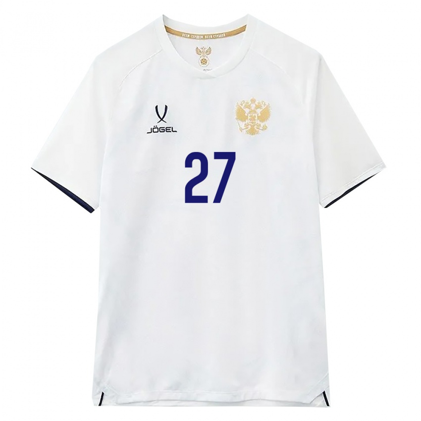 נשים רוסיה איוואן אובליאקוב #27 לבן חום שחור הרחק ג'רזי 26-28 חולצה קצרה