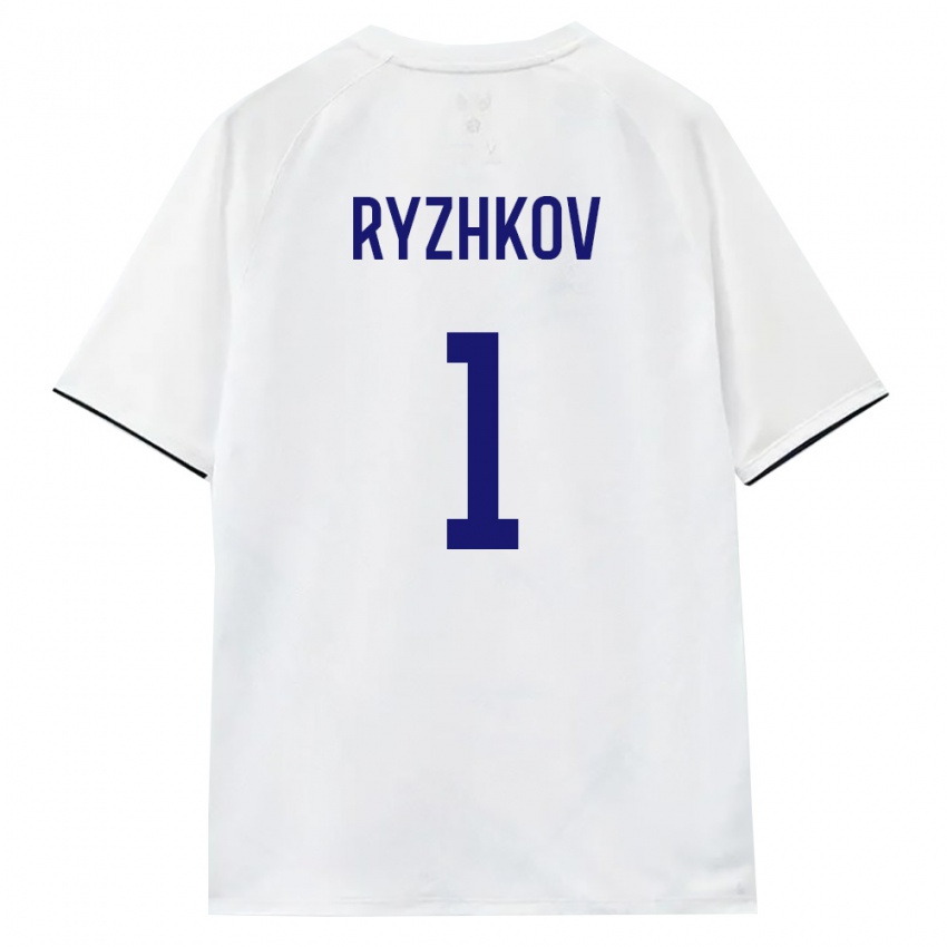 נשים רוסיה Grigoriy Ryzhkov #1 לבן חום שחור הרחק ג'רזי 26-28 חולצה קצרה