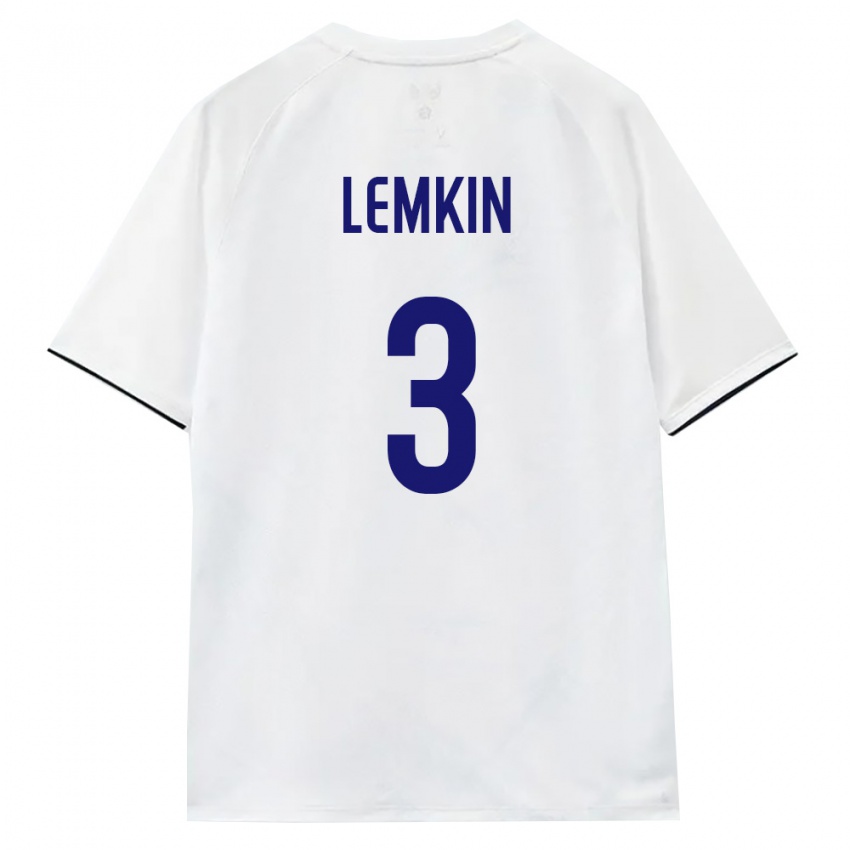 נשים רוסיה Egor Lemkin #3 לבן חום שחור הרחק ג'רזי 26-28 חולצה קצרה